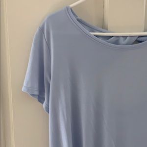Light blue shirt with open back